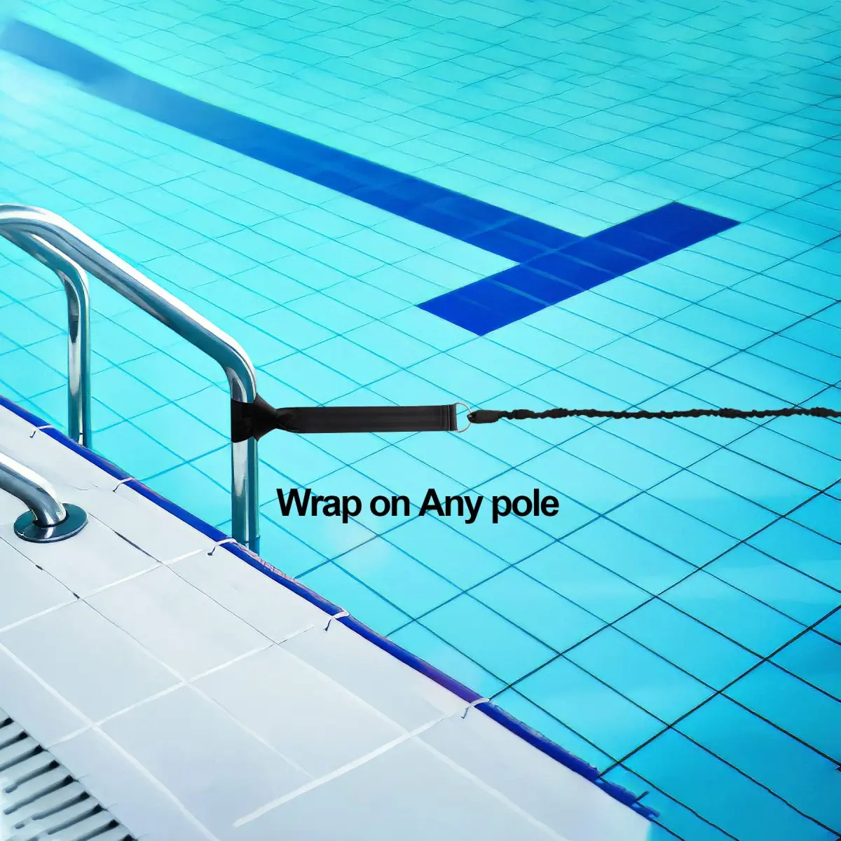 Hikeen Swimming Training Belt with Tether & Waist Strap, Black, 4M (13.1ft) | Swim in Place Resistance Training - view 5