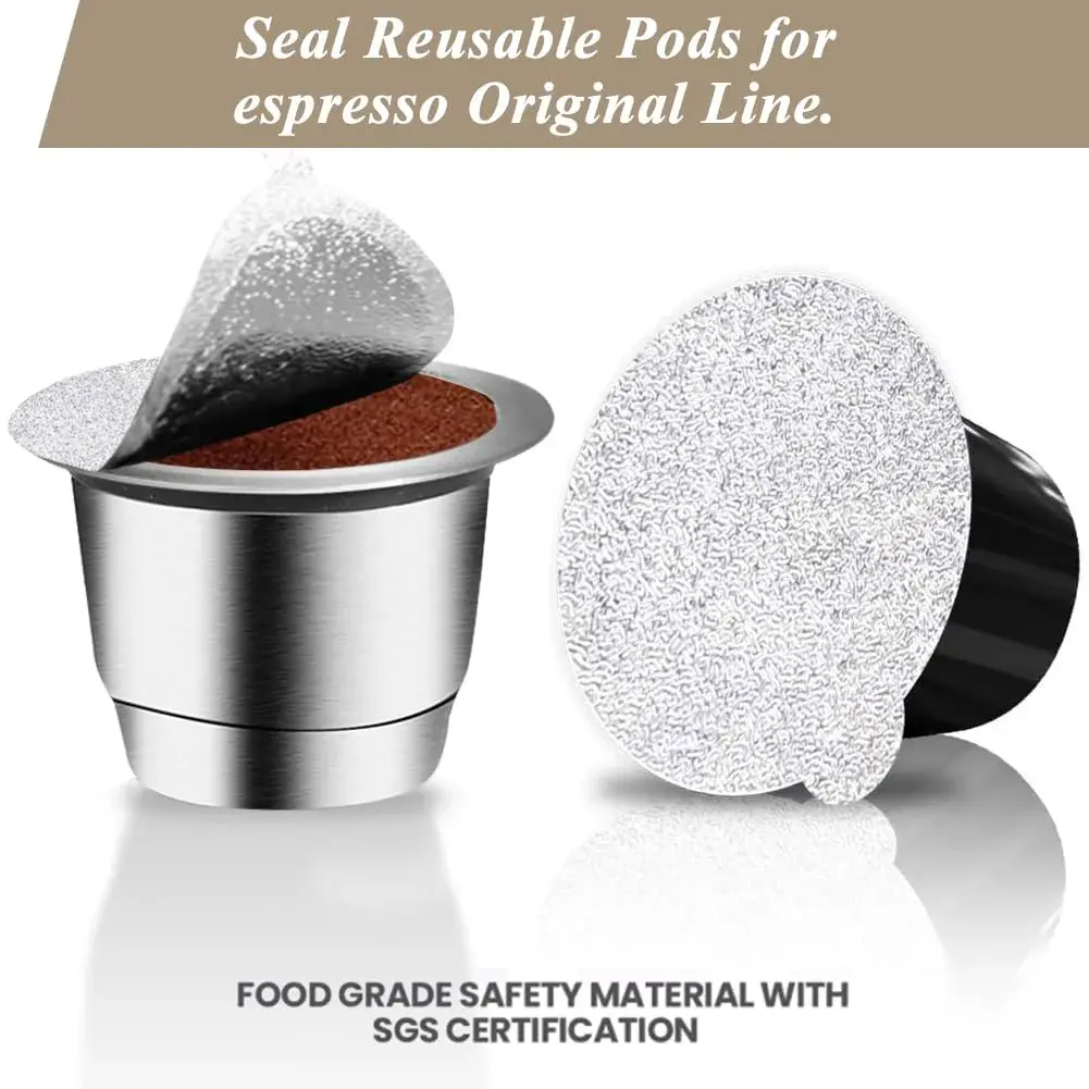 CAPMESSO Aluminum Foil Seals for Nespresso Original Capsules - 120 Count (37mm) | Reusable Pod Lids for Better Brews - view 2