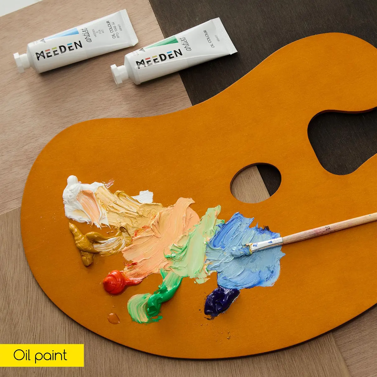 MEEDEN Wood Paint Palette: Artist Wooden Painting Palette | Large 15.2"x10.5" for Oil & Acrylic - view 6