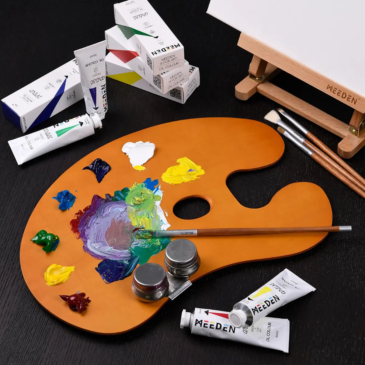 MEEDEN Wood Paint Palette: Artist Wooden Painting Palette | Large 15.2"x10.5" for Oil & Acrylic - view 7