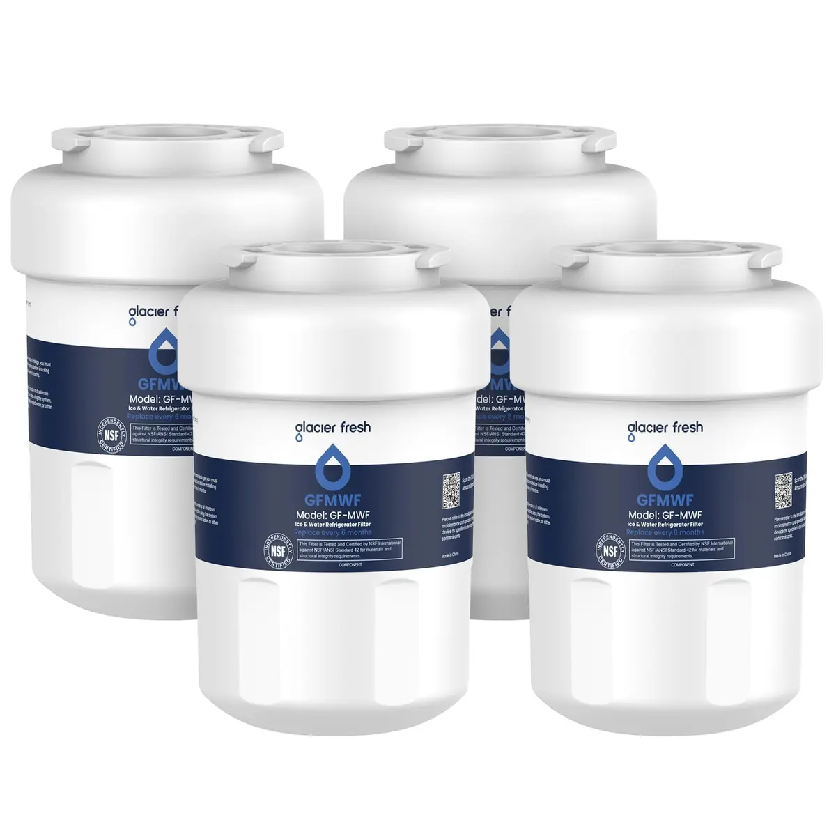 GLACIER FRESH MWF Refrigerator Water Filter 4-Pack | NSF Certified for Purer Water - main product image