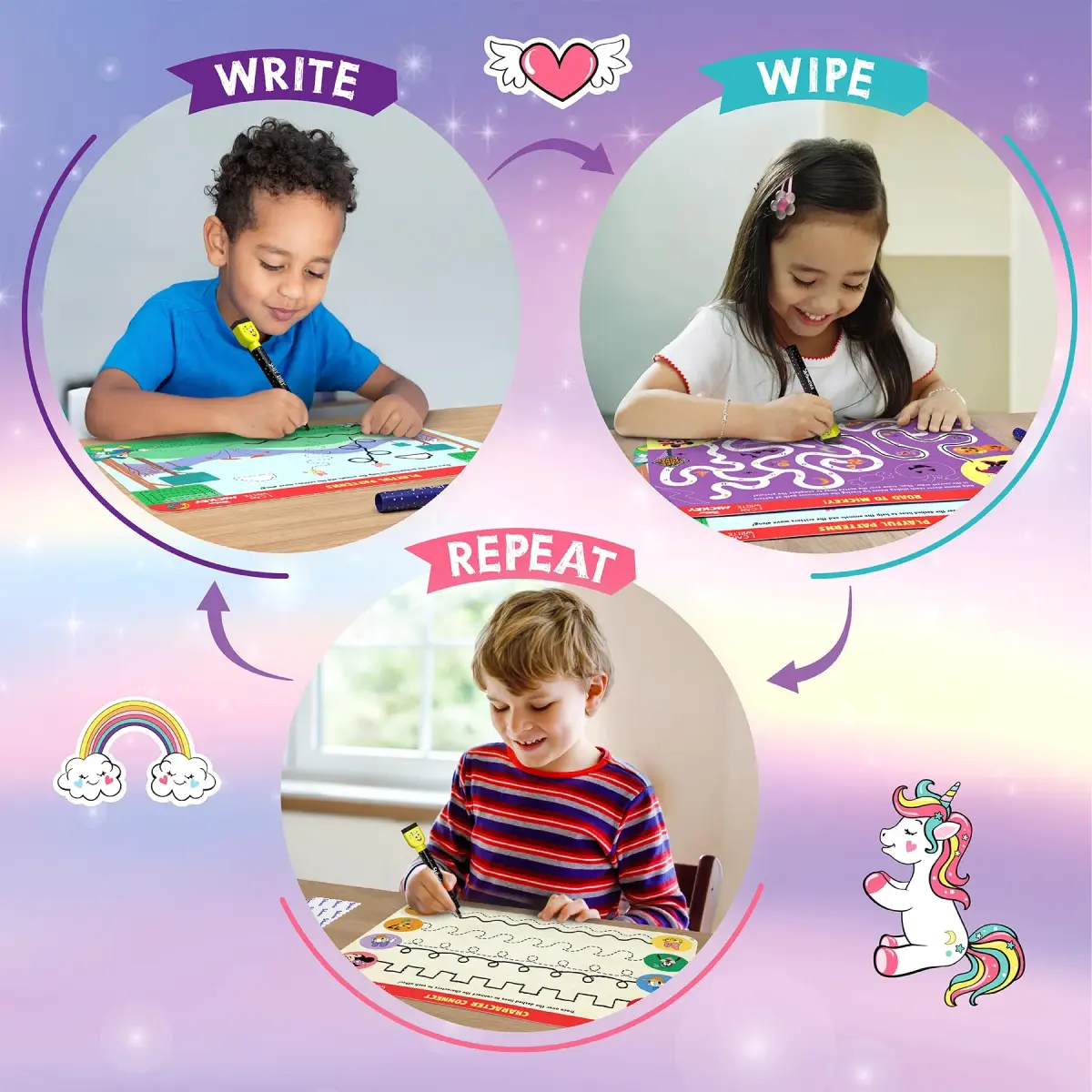 Skillmatics I Can Write Unicorn Edition Learning Activity for Preschoolers | 6 Activity Mats - view 5