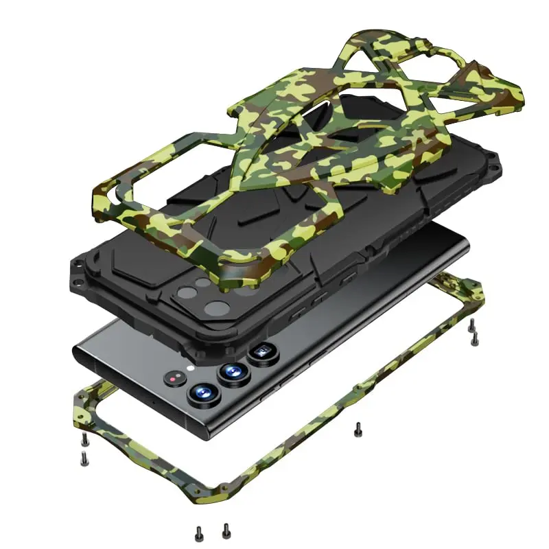 Lunivop Heavy Duty Metal Camouflage Case for Samsung Galaxy S22 Ultra (6.8 inch) | SGS-Tested Drop Protection - view 2