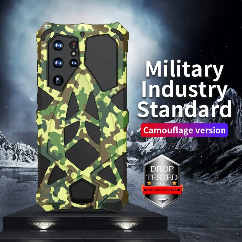 Lunivop Heavy Duty Metal Camouflage Case for Samsung Galaxy S22 Ultra (6.8 inch) | SGS-Tested Drop Protection - view 4