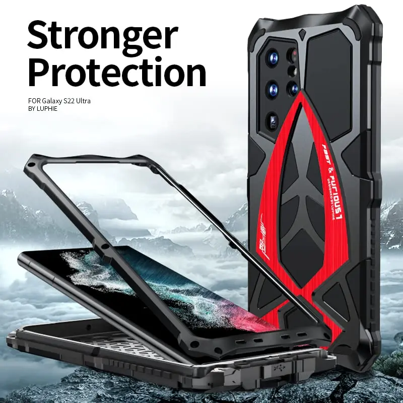 Lunivop Heavy Duty Metal Case for Samsung Galaxy S22 Ultra (6.8 inch) | Military Grade Protection - view 6
