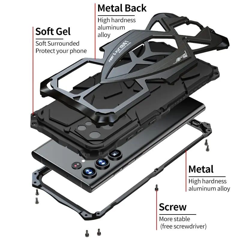 Lunivop Heavy Duty Metal Case for Samsung Galaxy S22 Ultra (6.8 inch) | Military Grade Protection - view 8