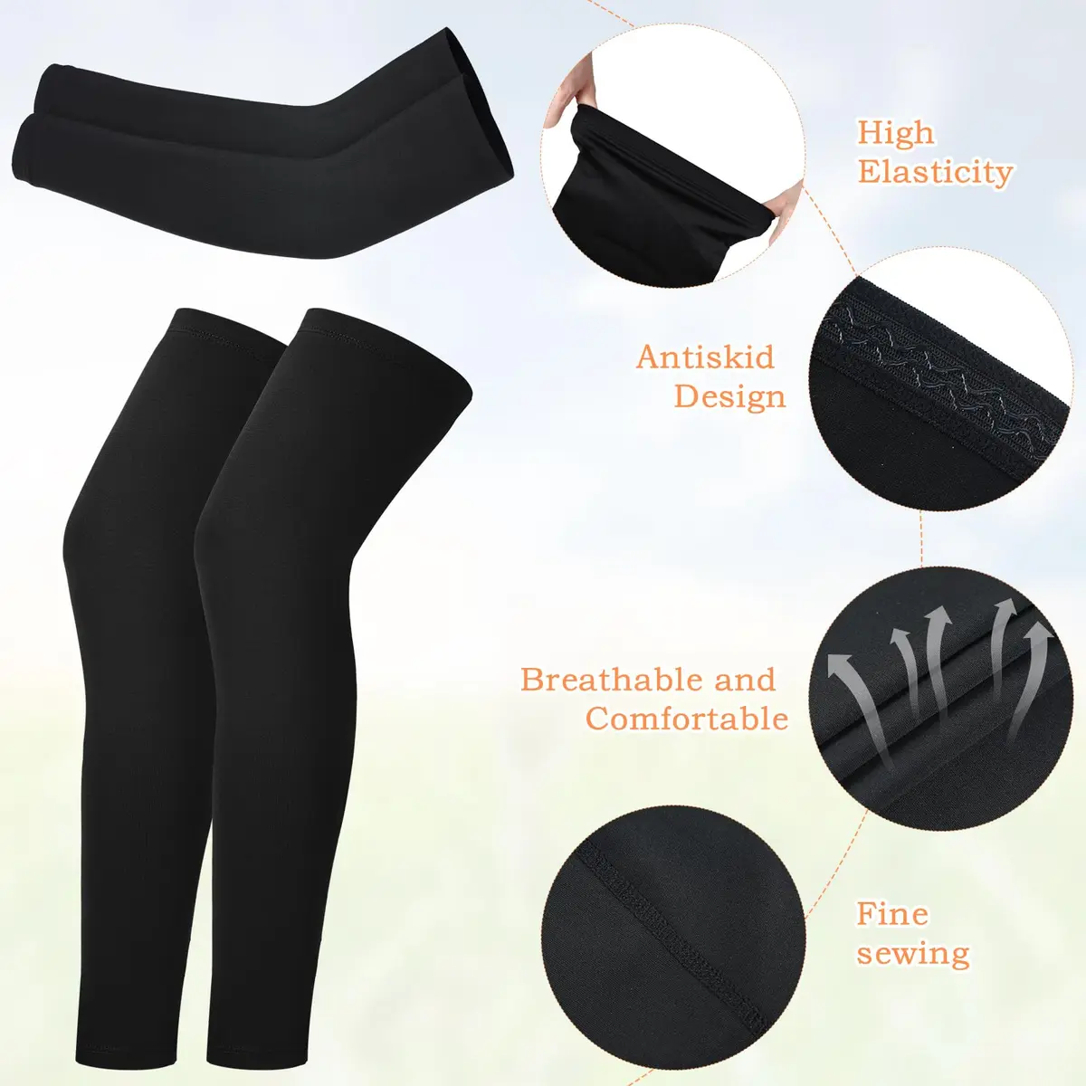 Geyoga Kids Compression Arm and Leg Sleeves Medium | Support & Sun Protection - view 2