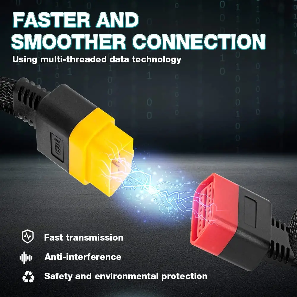 LAUNCH OBD2 Extension Cable 36cm (1.2FT) | Bendable 16-Pin Male to Female Cord - view 6