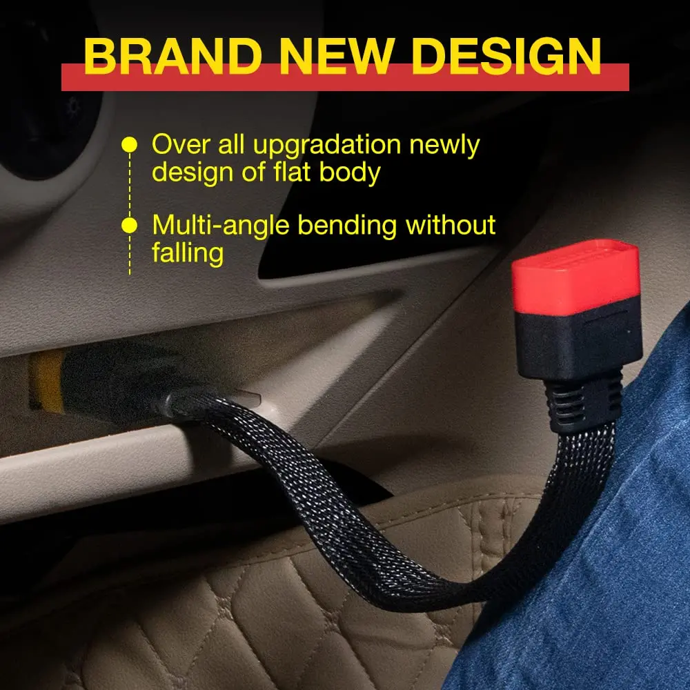 LAUNCH OBD2 Extension Cable 36cm (1.2FT) | Bendable 16-Pin Male to Female Cord - view 8