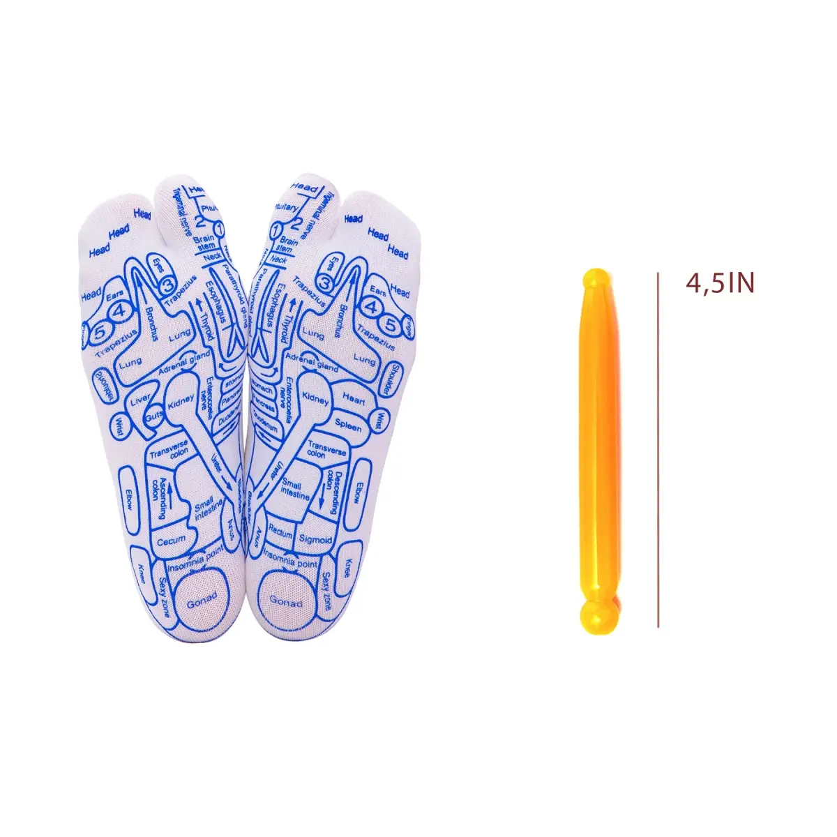 Broman Reflexology Socks for Foot Massage, Men's Size (1 Pair, Cotton) | Acupressure Pen Included - view 7