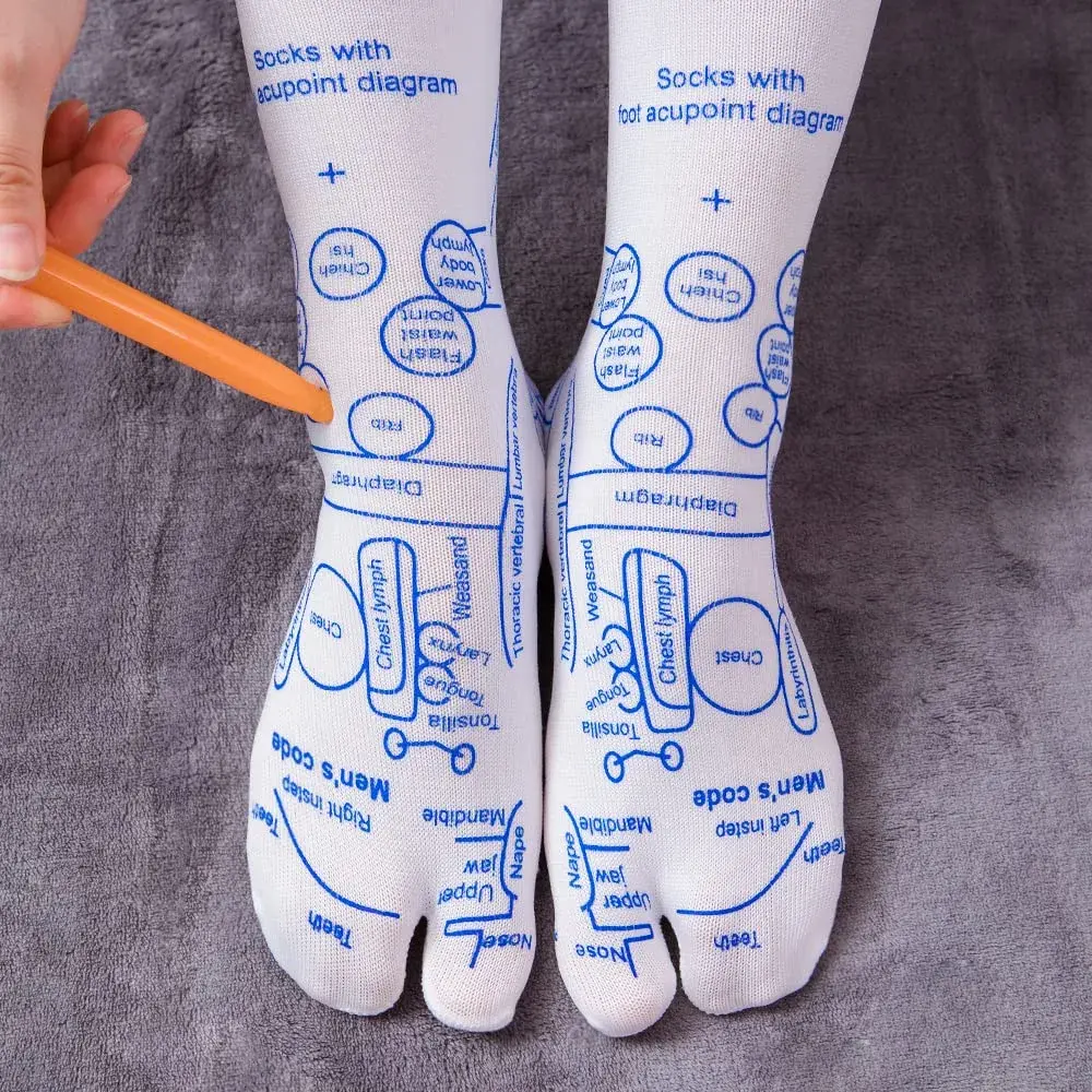 Broman Reflexology Socks for Foot Massage, Men's Size (1 Pair, Cotton) | Acupressure Pen Included - view 4