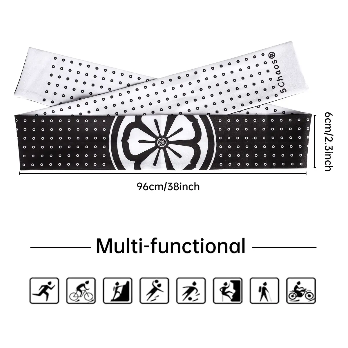 5Chaos Miyagi Do Karate Headband Costume, Daniel Larusso Head Tie 5.1cm (2" W) x 96.5cm (38" L) | Reversible Polyester Blend - view 5