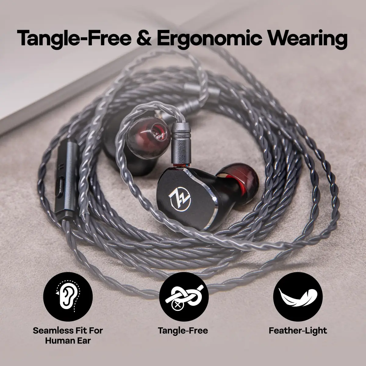 Linsoul Tripowin Grace Silver-Plated OFC Earphone Cable w/Mic | 1.25M, 3.5mm Plug, Microphone, Silver-Plated OFC - view 5