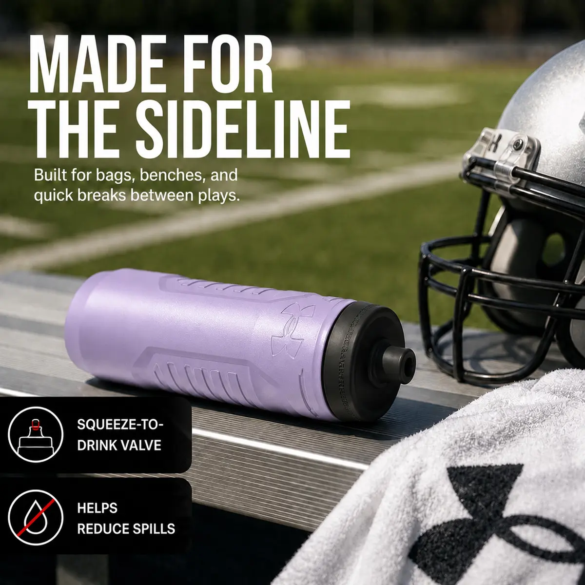 Under Armour Sideline Squeeze Water Bottle 946ml (32 oz) | Quick-Shot Lid for Easy Hydration - view 4