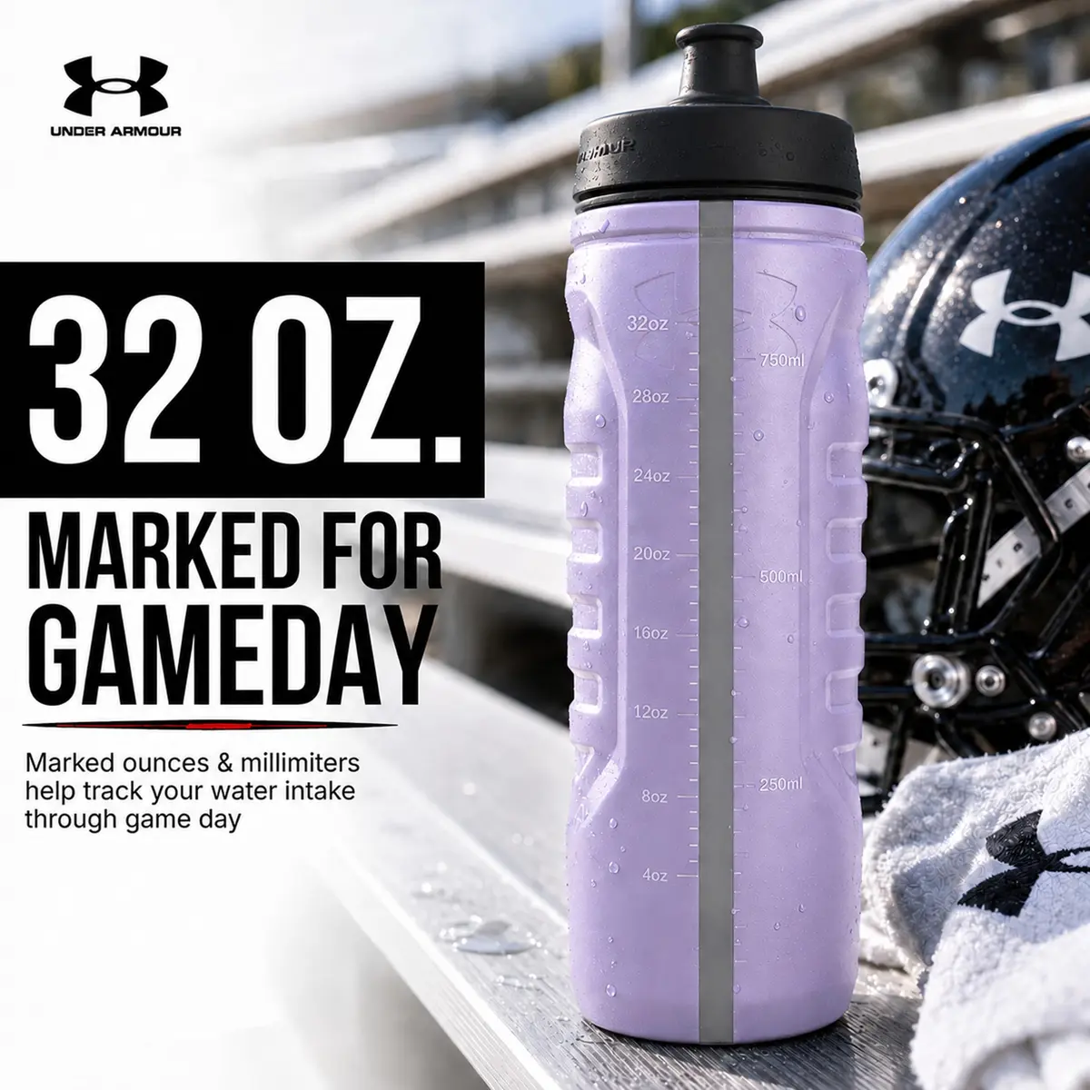Under Armour Sideline Squeeze Water Bottle 946ml (32 oz) | Quick-Shot Lid for Easy Hydration - view 2