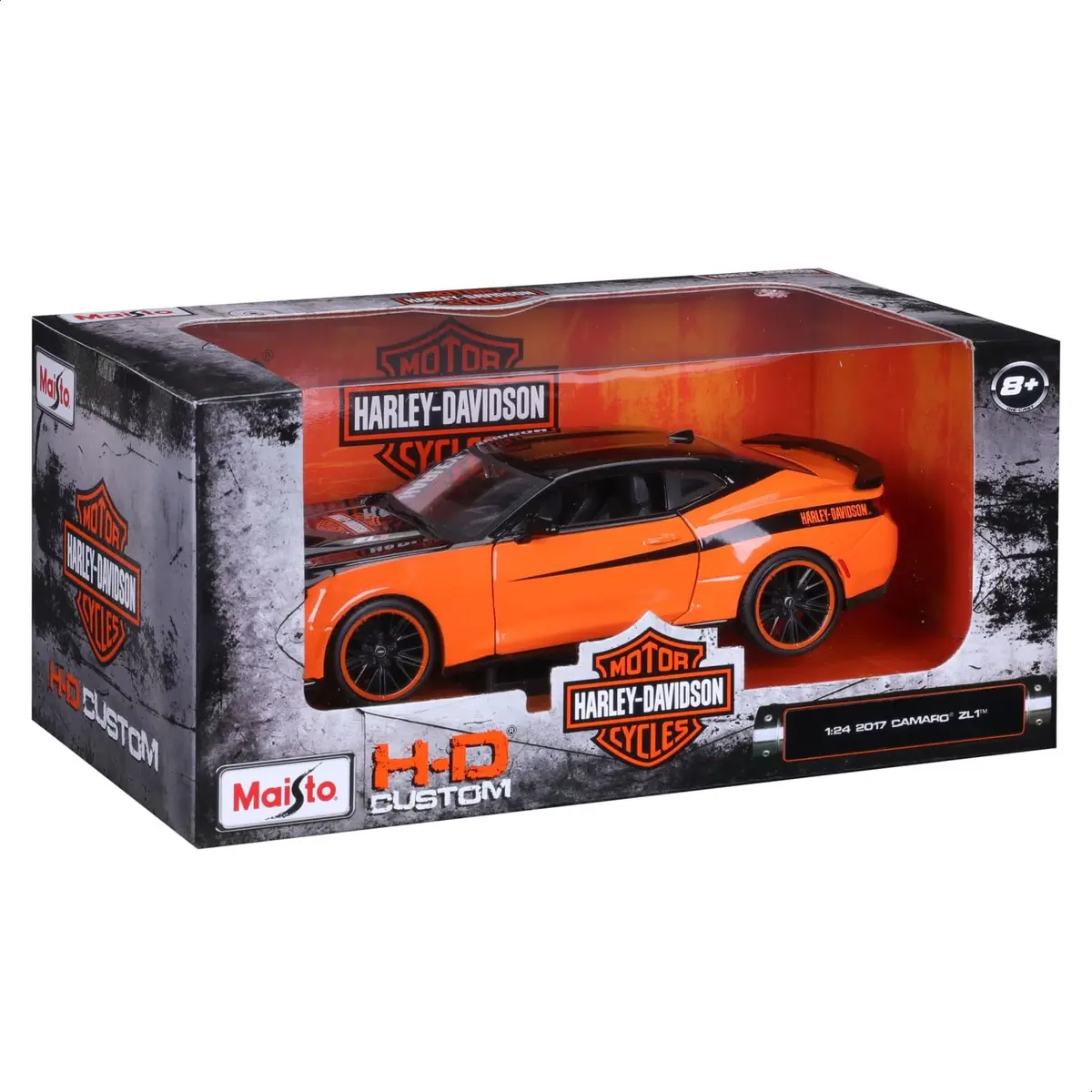 Maisto 1:24 H-D Custom - 2017 Chevrolet Camaro ZL1,Black/Orange | Diecast Model Car for Collectors - view 9
