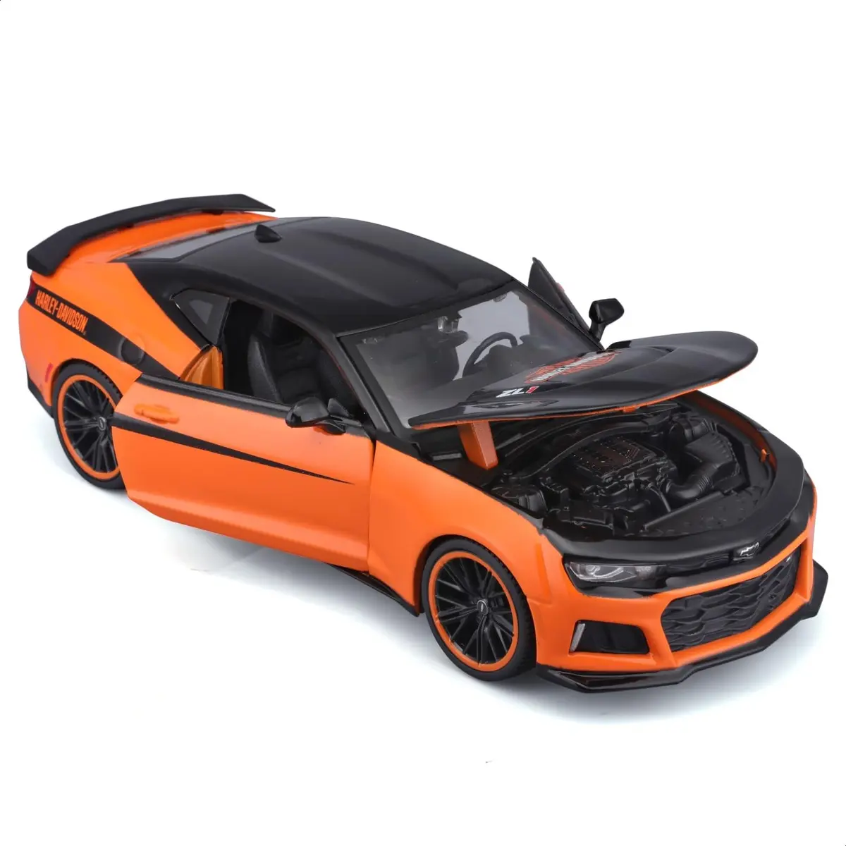 Maisto 1:24 H-D Custom - 2017 Chevrolet Camaro ZL1,Black/Orange | Diecast Model Car for Collectors - view 2