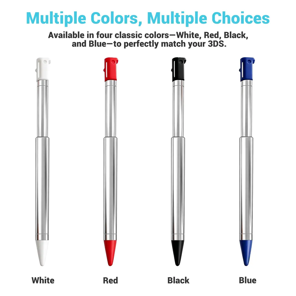 Xahpower 3DS Stylus Pen, Metal Retractable Set, 4 Colors | Precise Control for Nintendo 3DS - view 6