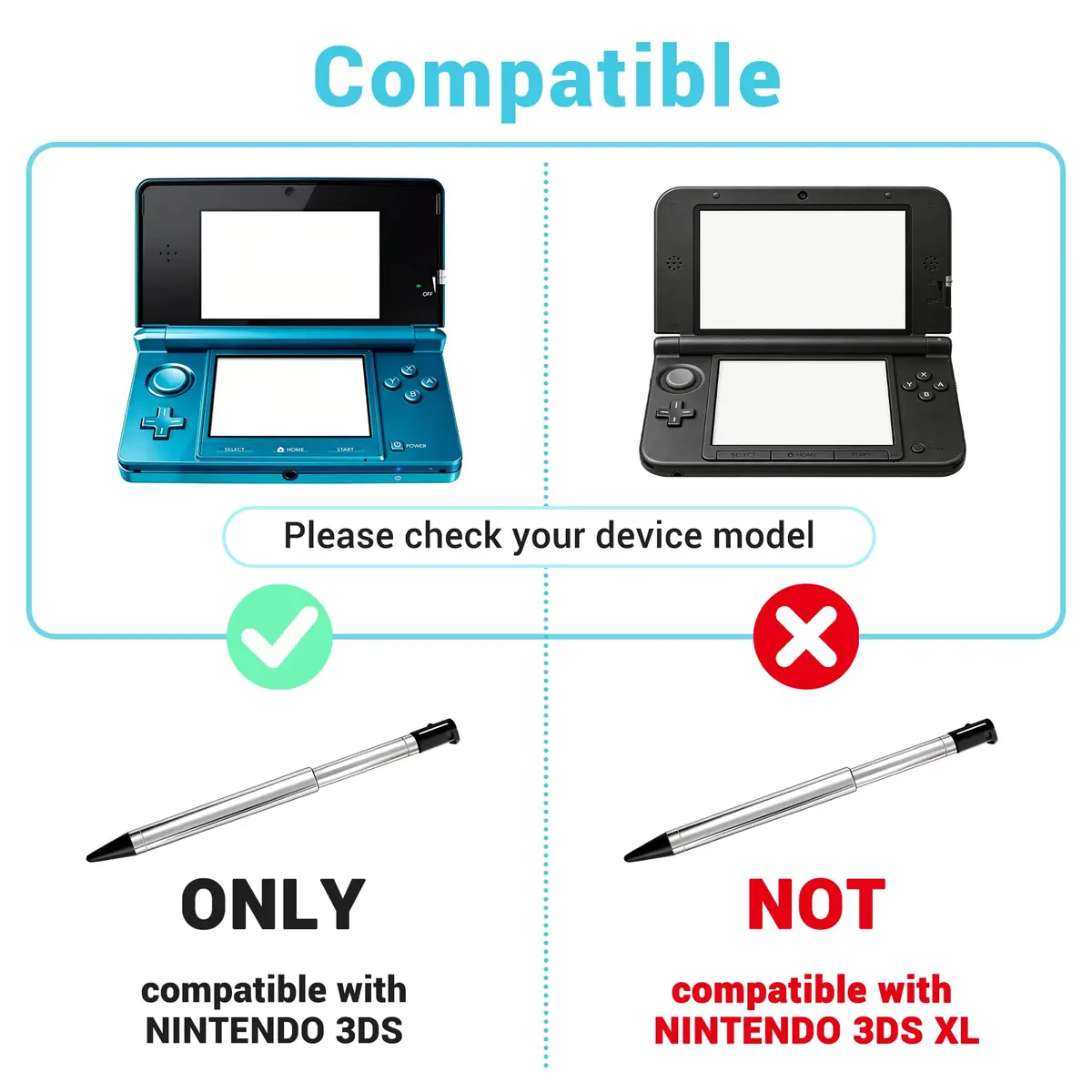 Xahpower 3DS Stylus Pen, Metal Retractable Set, 4 Colors | Precise Control for Nintendo 3DS - view 2