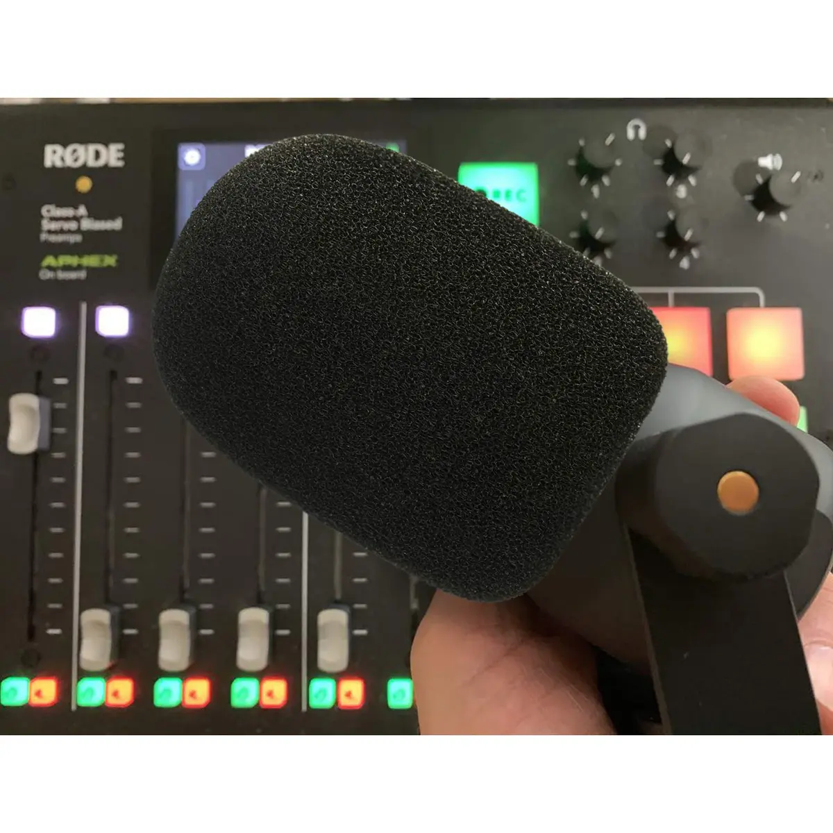 YOUSHARES PodMic Pop Filter Foam Cover - Mic Windscreen Wind Cover for Rode PodMic, Blocks Out Plosives, Black - view 5