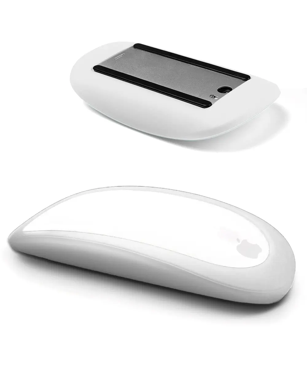 IRAINSUN Silicone Case Cover for Apple Magic Mouse 1 & 2, White | Soft Touch & Dust Resistant - main product image