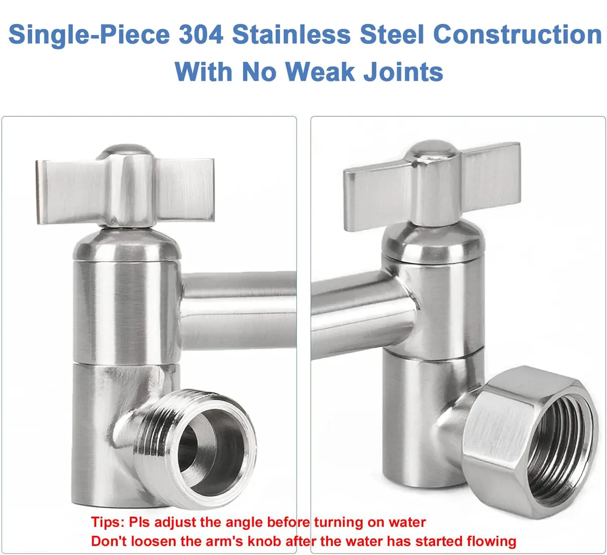NearMoon Adjustable Shower Arm 11 Inch Brushed Nickel | Universal Connection, Anti-Leak, Easy Install - view 2