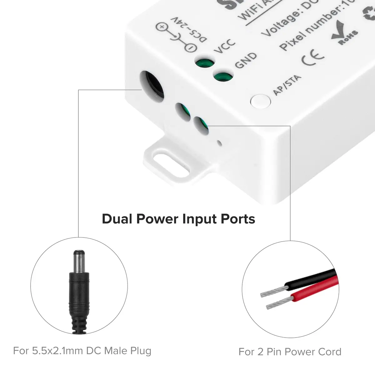 SEZO SP801E WS2812B WiFi Controller | App Control for LED Strip Lights in India - view 5