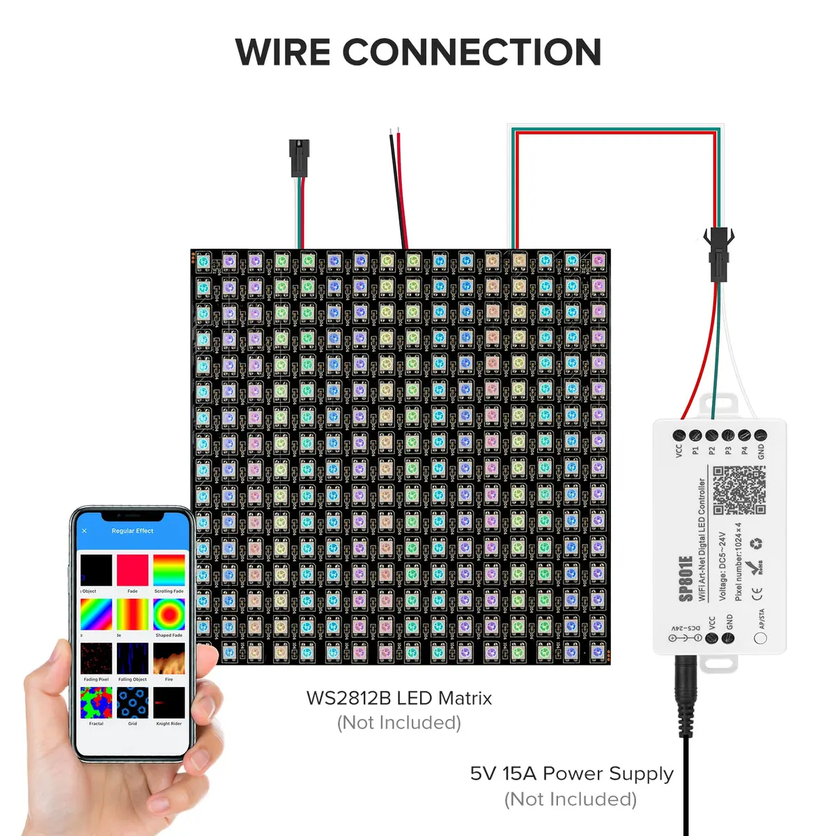 SEZO SP801E WS2812B WiFi Controller | App Control for LED Strip Lights in India - view 2