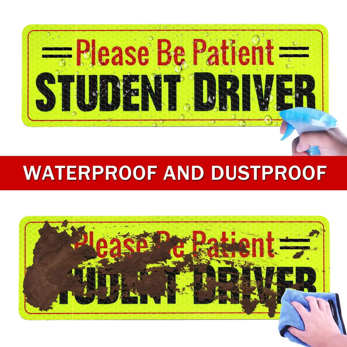 SINGARO Student Driver Magnet - Please Be Patient, Magnetic Sign, 3Pcs Reflective Novice Sticker, Removable Exterior Car Accessories - view 2