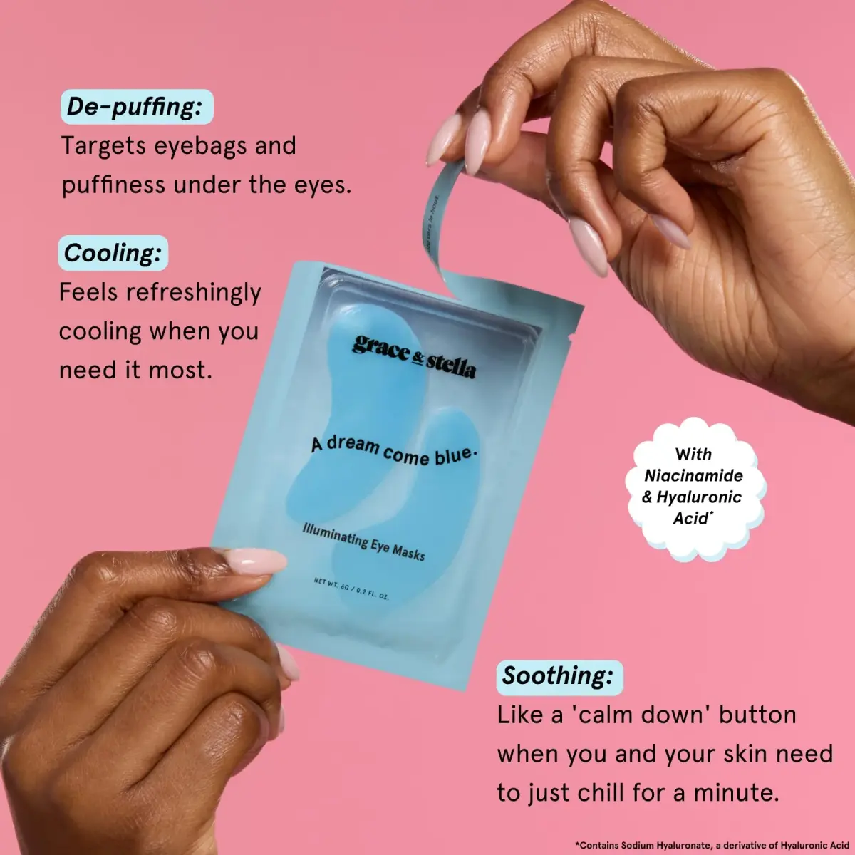 grace & stella Award Winning Under Eye Mask 24 Pairs, Blue | Vegan & Paraben-Free Gel Eye Patches for Dark Circles & Puffy Eyes - view 3