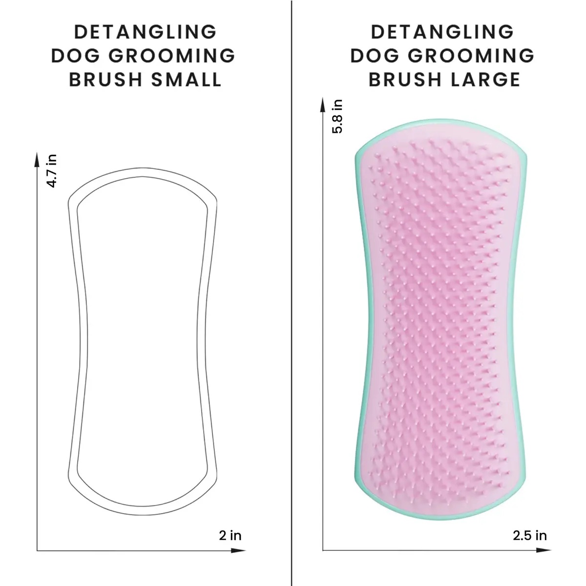 Tangle Teezer Large Pet Teezer De-Shedding Grooming Brush - Mint & Pink | Gentle, Effective Dog Grooming Tool - view 6