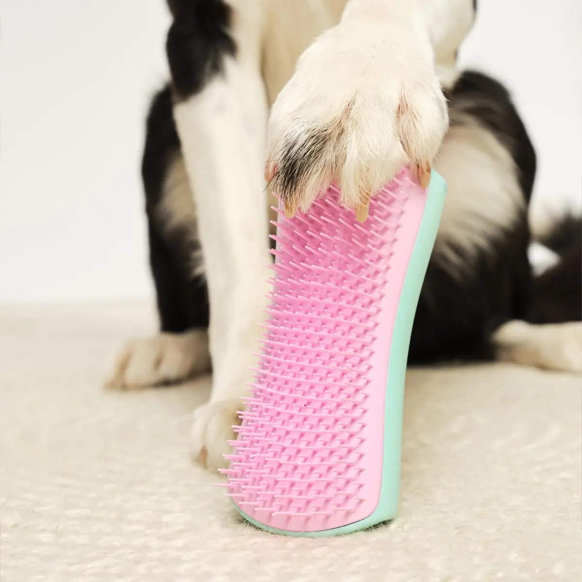 Tangle Teezer Large Pet Teezer De-Shedding Grooming Brush - Mint & Pink | Gentle, Effective Dog Grooming Tool - view 7