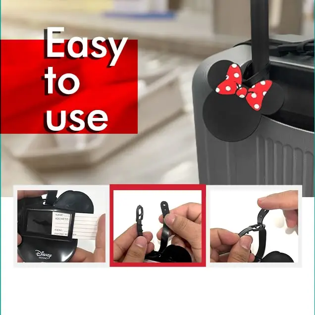 Disney Mickey Mouse and Minnie Mouse Luggage Tags PVC 4-Piece | Fun Travel Accessories for Kids & Adults - view 8