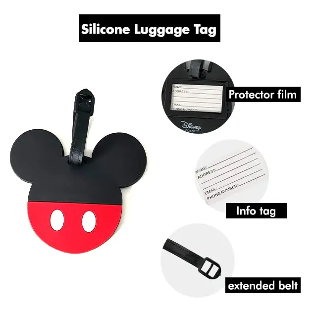 Disney Mickey Mouse and Minnie Mouse Luggage Tags PVC 4-Piece | Fun Travel Accessories for Kids & Adults - view 10