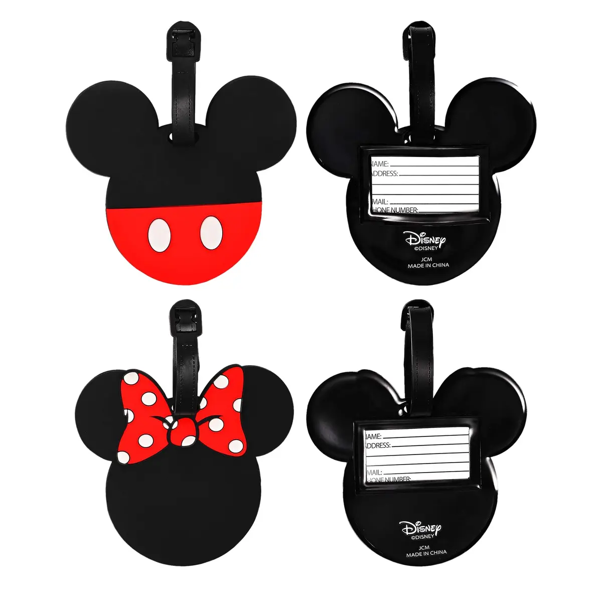 Disney Mickey Mouse and Minnie Mouse Luggage Tags PVC 4-Piece | Fun Travel Accessories for Kids & Adults - view 11