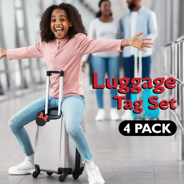 Disney Mickey Mouse and Minnie Mouse Luggage Tags PVC 4-Piece | Fun Travel Accessories for Kids & Adults - view 2