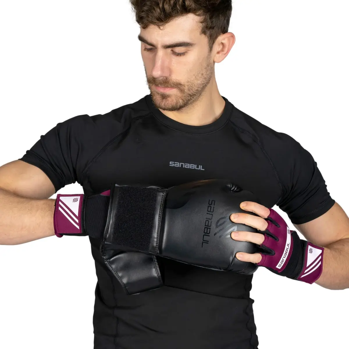 Sanabul Gel Boxing Hand Wraps for Men & Women Purple/White | Superior Knuckle & Wrist Support (120 chars) - view 3