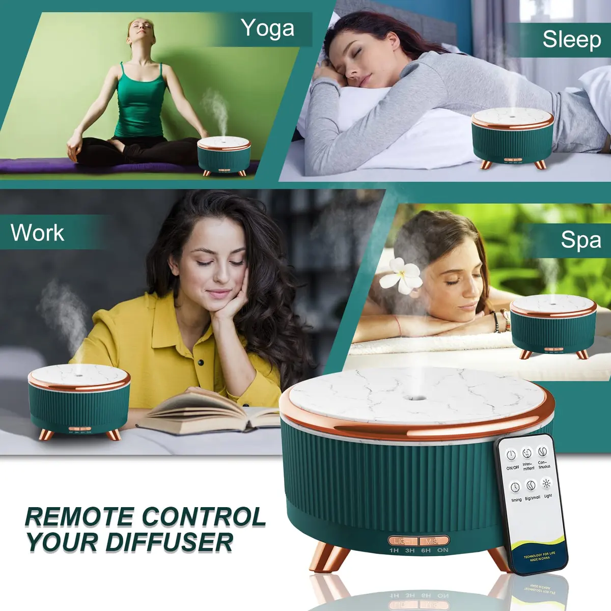 Jpord 500ml Cool Mist Aroma Diffuser with Remote & 7-Color LED | Covers Up to 380 sq ft - view 6