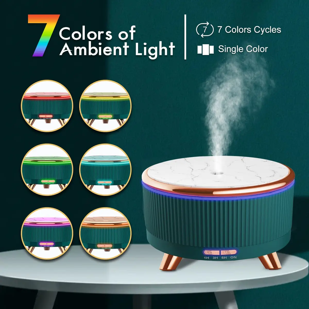 Jpord 500ml Cool Mist Aroma Diffuser with Remote & 7-Color LED | Covers Up to 380 sq ft - view 3