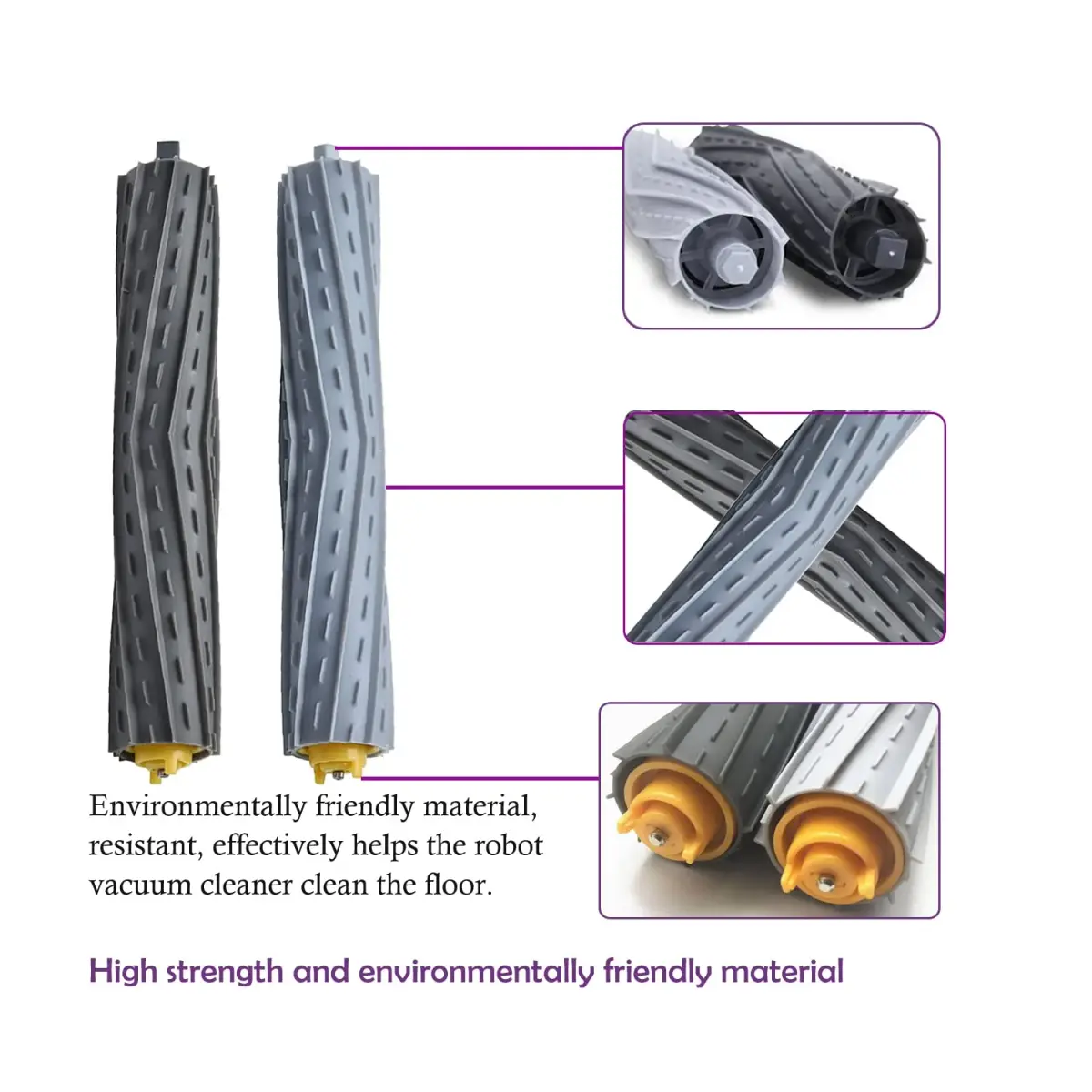 PELLYDA Replacement Rubber Roller Brushes for iRobot Roomba 800 & 900 Series | Tangle-Free Debris Extractor (2 Sets) - view 3