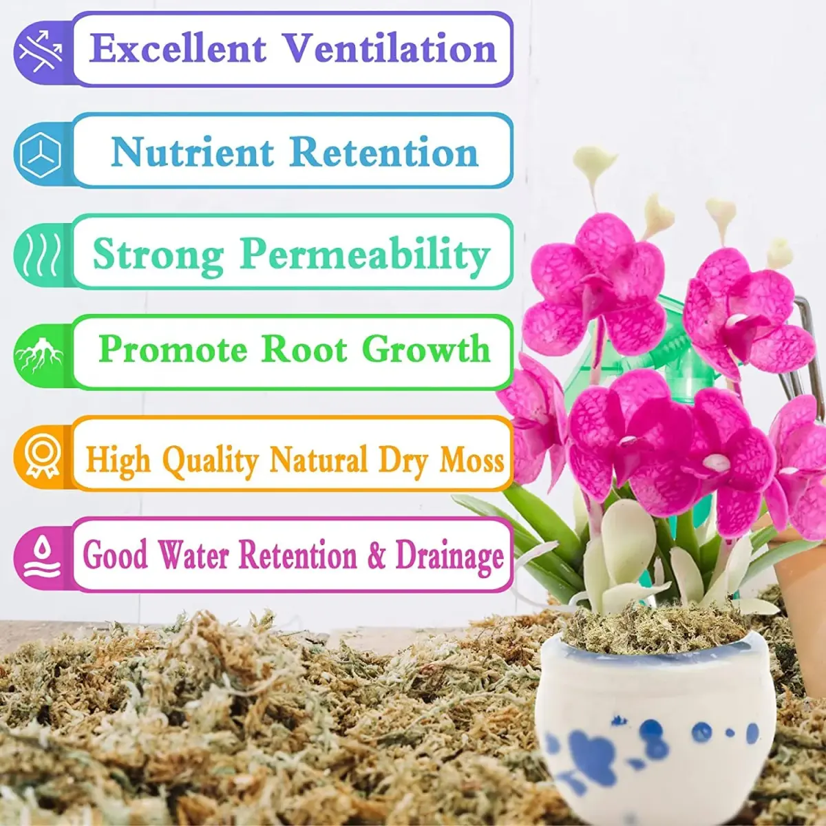 Legigo Premium 40 QT (2.2 lb) Long Fiber Sphagnum Moss for Orchids & Succulents - view 3