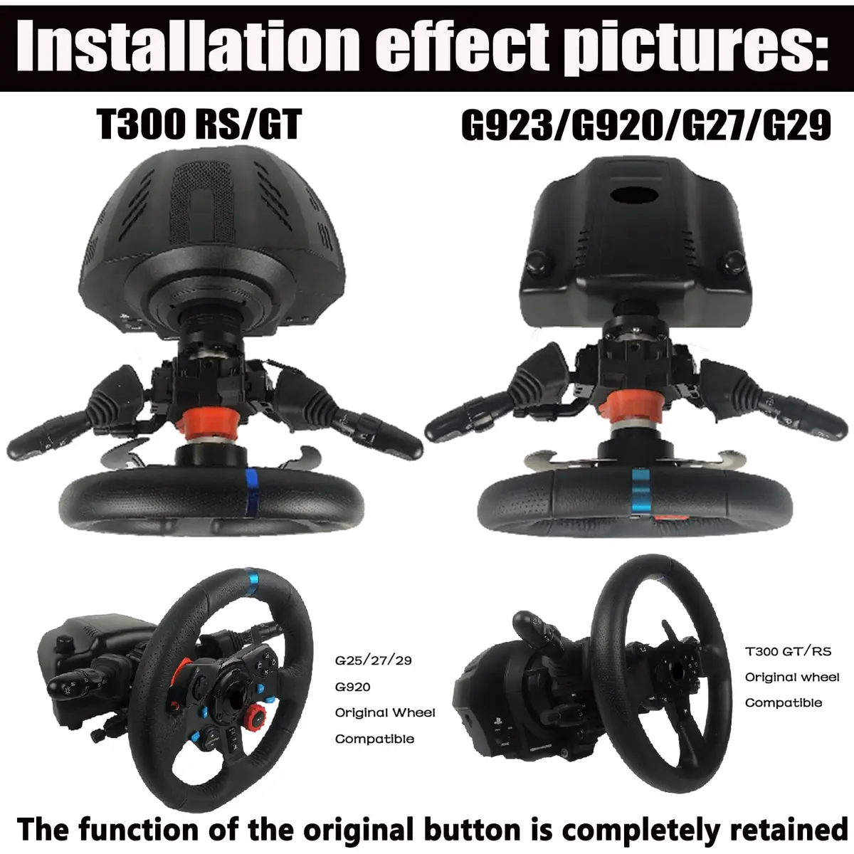 Obokidly Video Game Controller Support for G27/G29/G920/G923 & Thrustmaster, Black | Realistic Racing Simulator Accessory - view 7