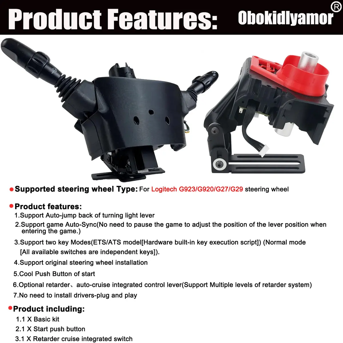 Obokidly Video Game Controller Support for G27/G29/G920/G923 & Thrustmaster, Black | Realistic Racing Simulator Accessory - view 2