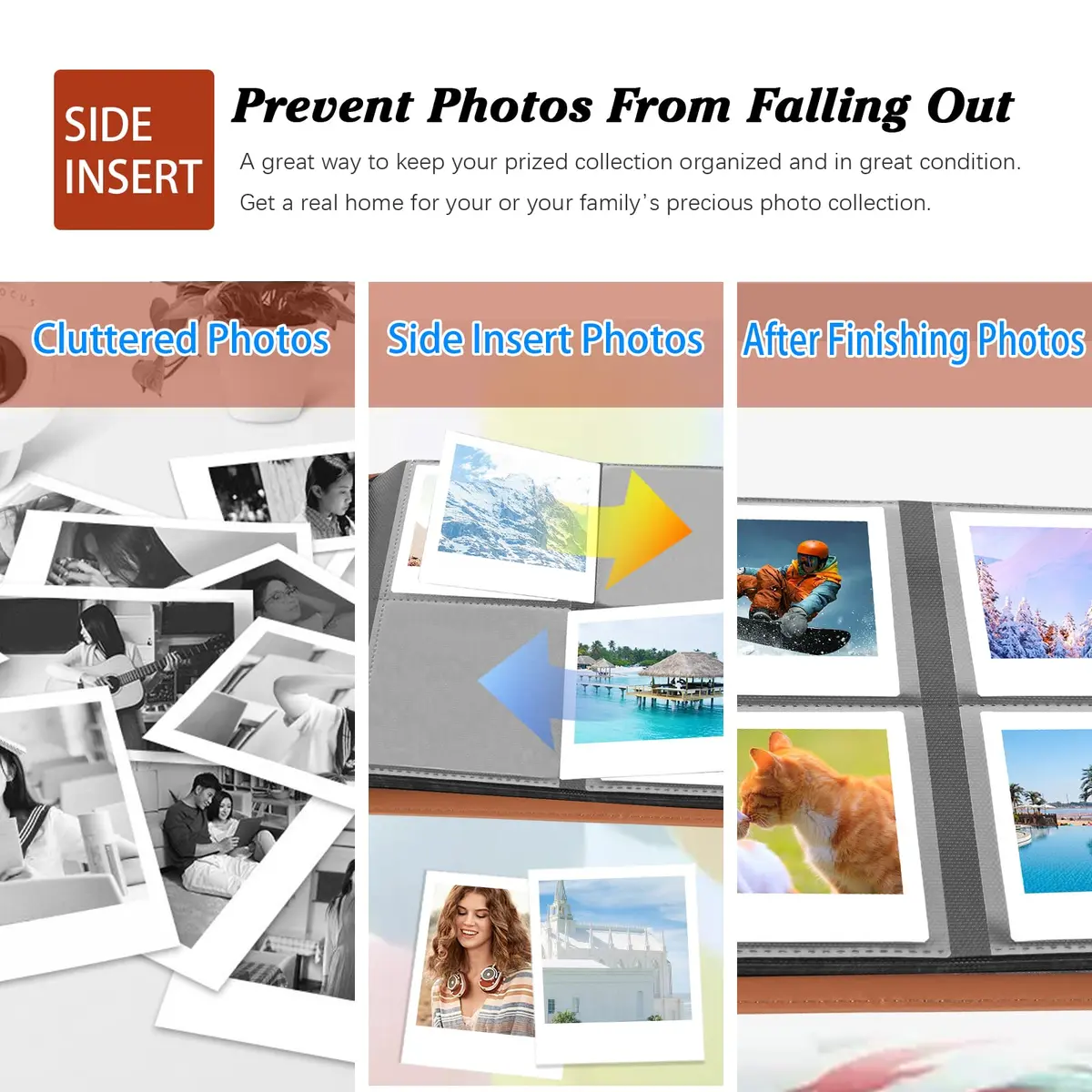 Rekeen Photo Album for Instax Square Photos 288 Pockets | Large Capacity, Brown - view 6