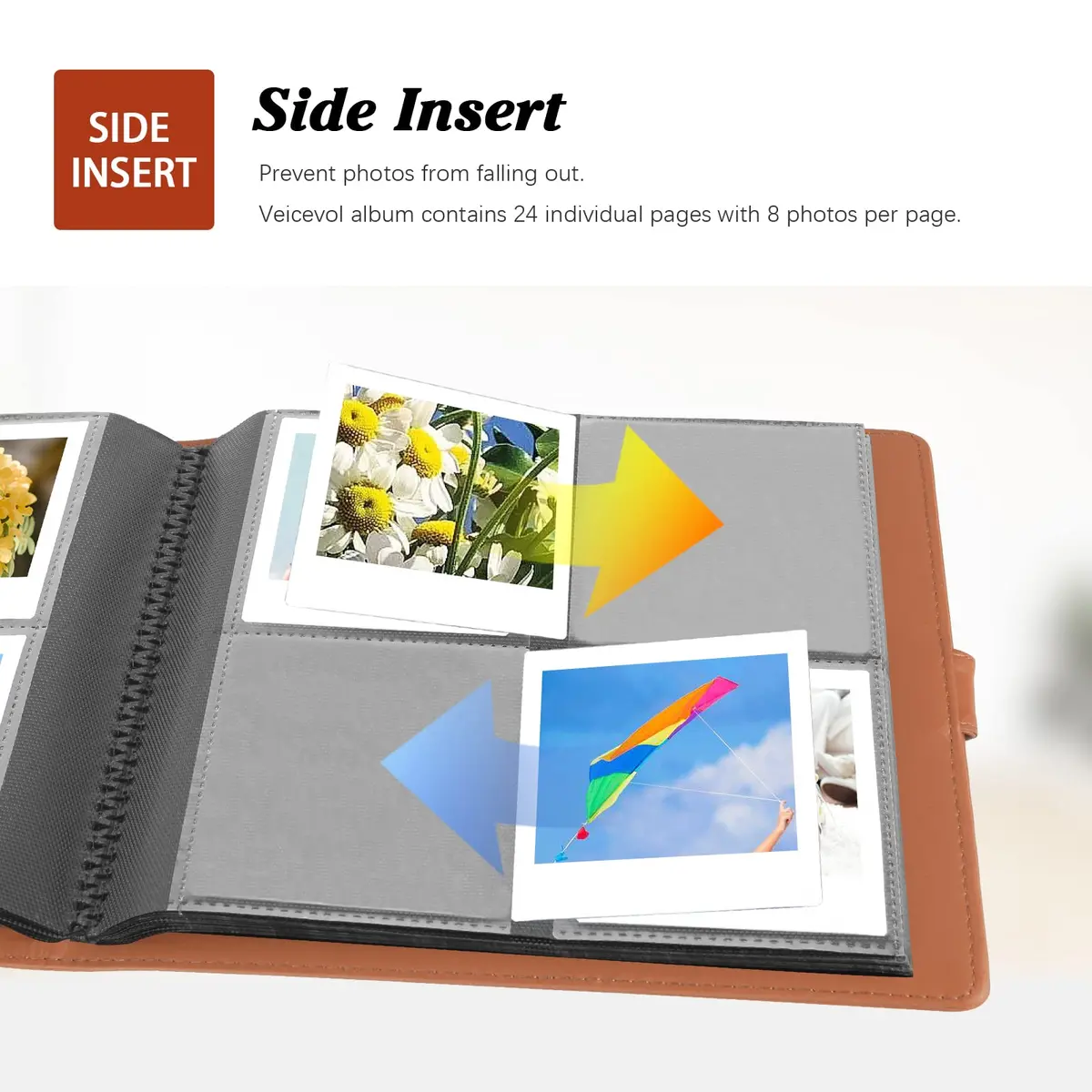 Rekeen Photo Album for Instax Square Photos 288 Pockets | Large Capacity, Brown - view 7