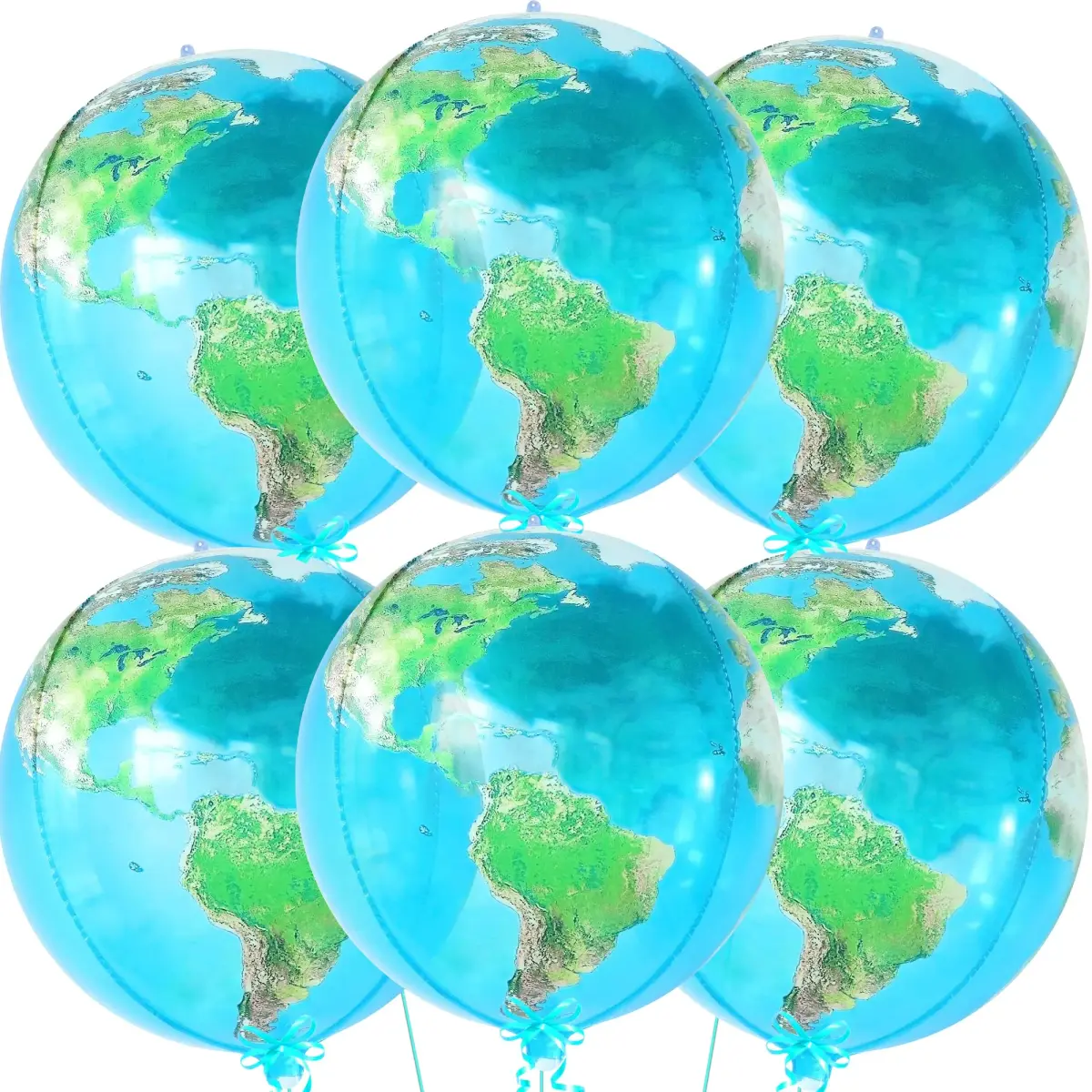 KatchOn 22 Inch Globe Balloons (Pack of 6) | 4D World Map Balloon for Earth Day Decorations - main product image