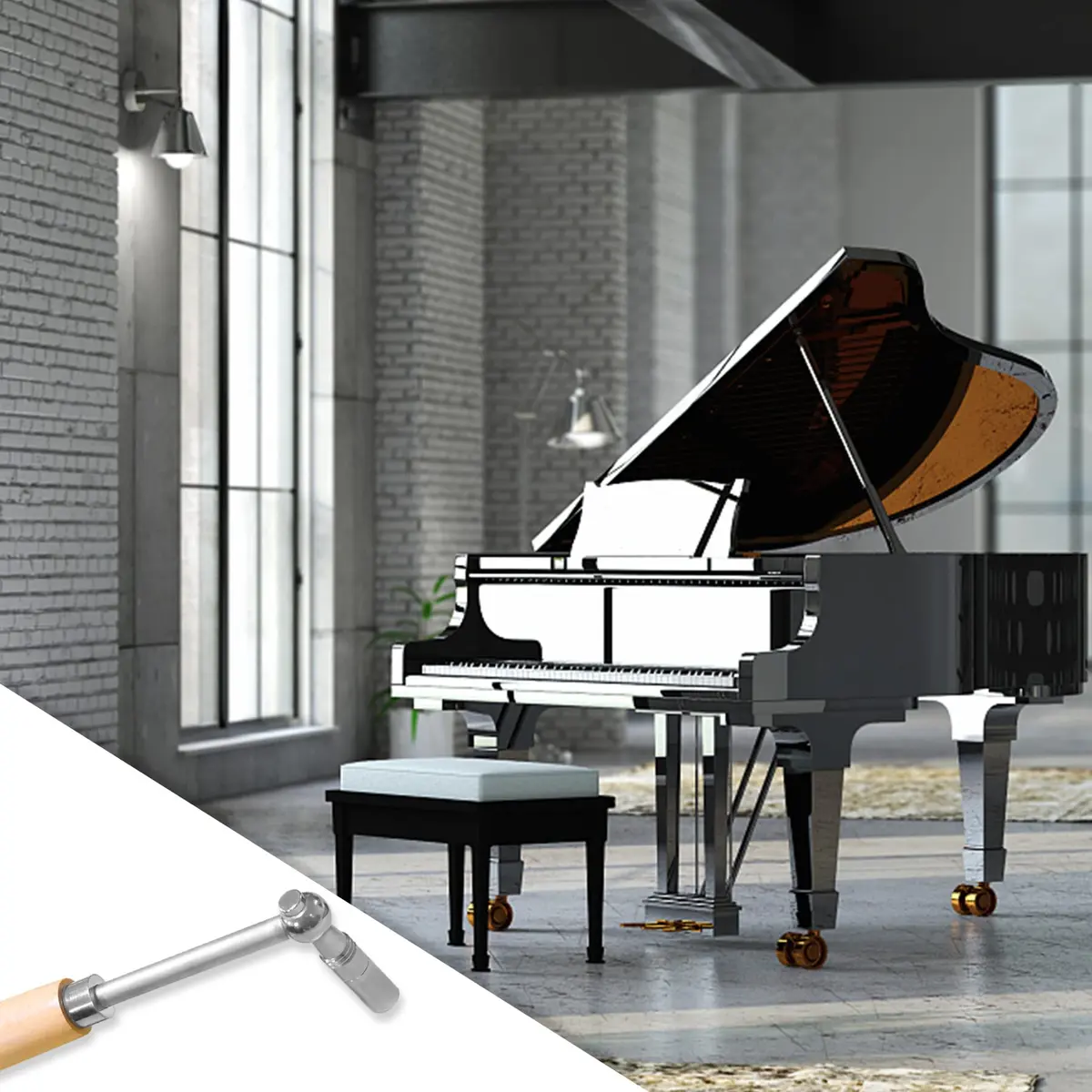 TADYAO Professional Piano Tuning Kit with Hammer & Mute Tools | 6-Piece Set - view 6