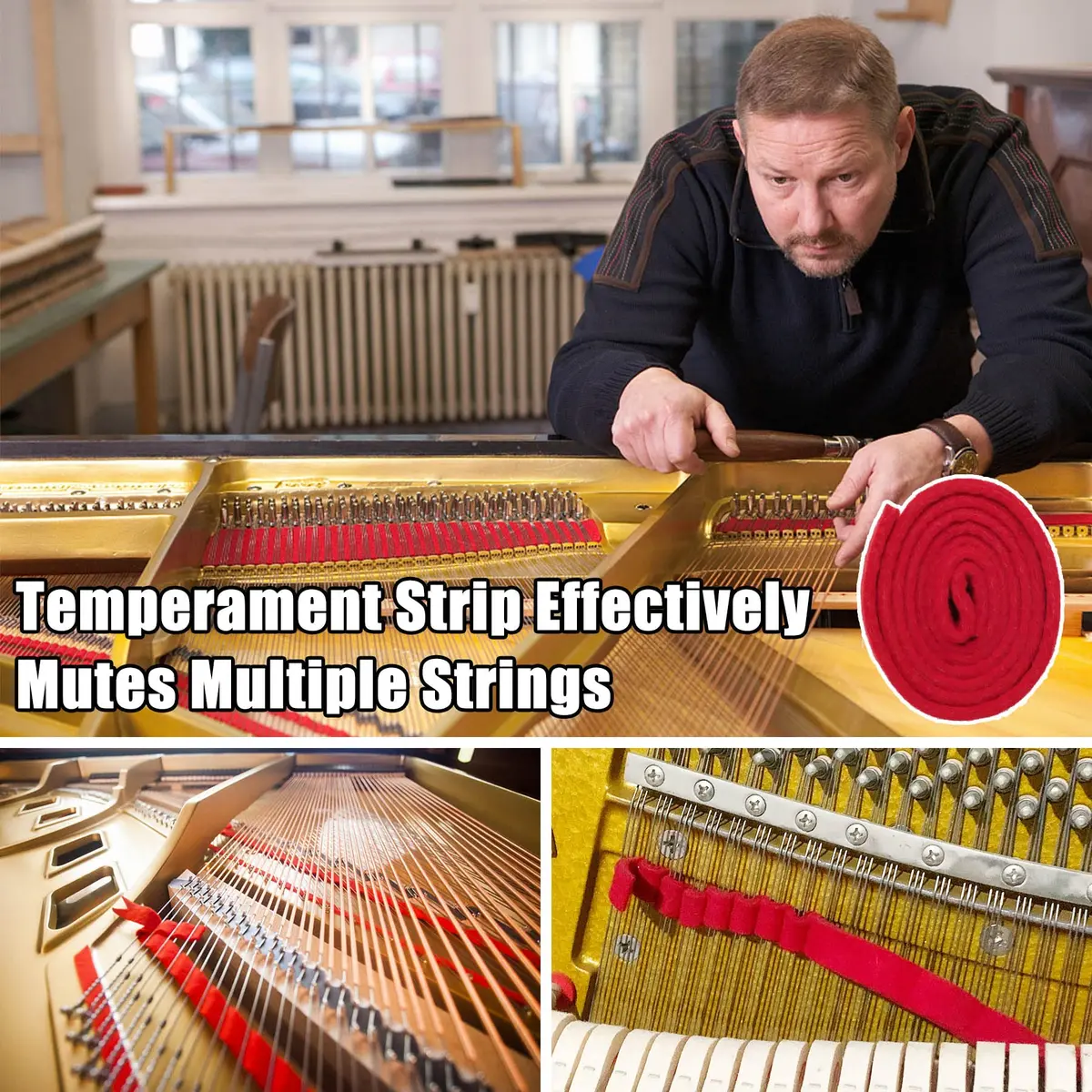 TADYAO Professional Piano Tuning Kit with Hammer & Mute Tools | 6-Piece Set - view 3