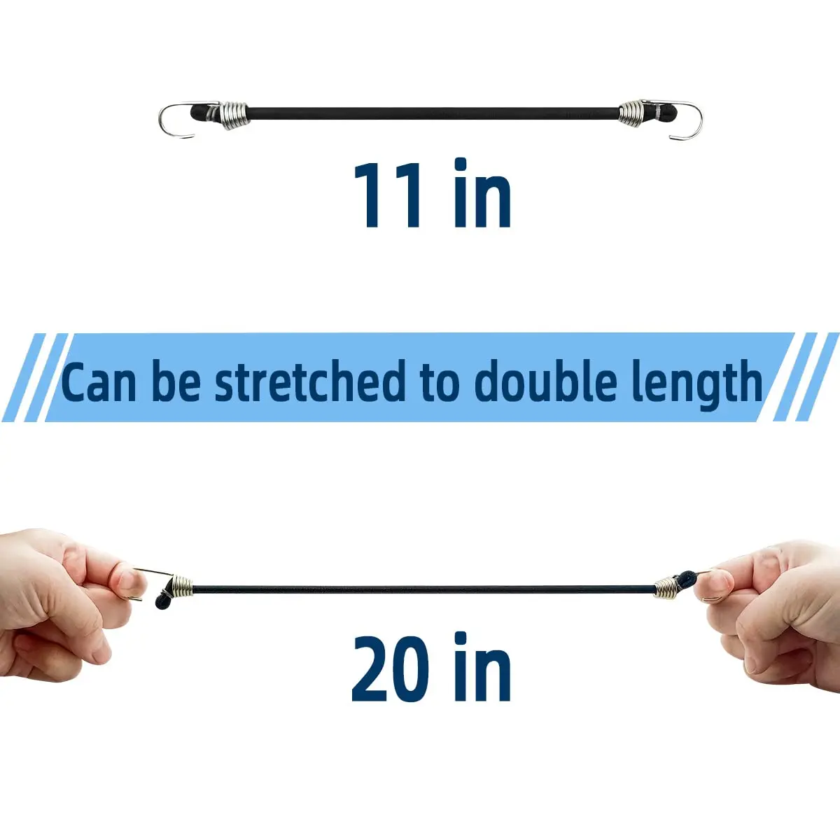 yuntop Black 15 Pack Bungee Cords 11 Inch | Heavy Duty Elastic Straps for Outdoor & Camping - view 7