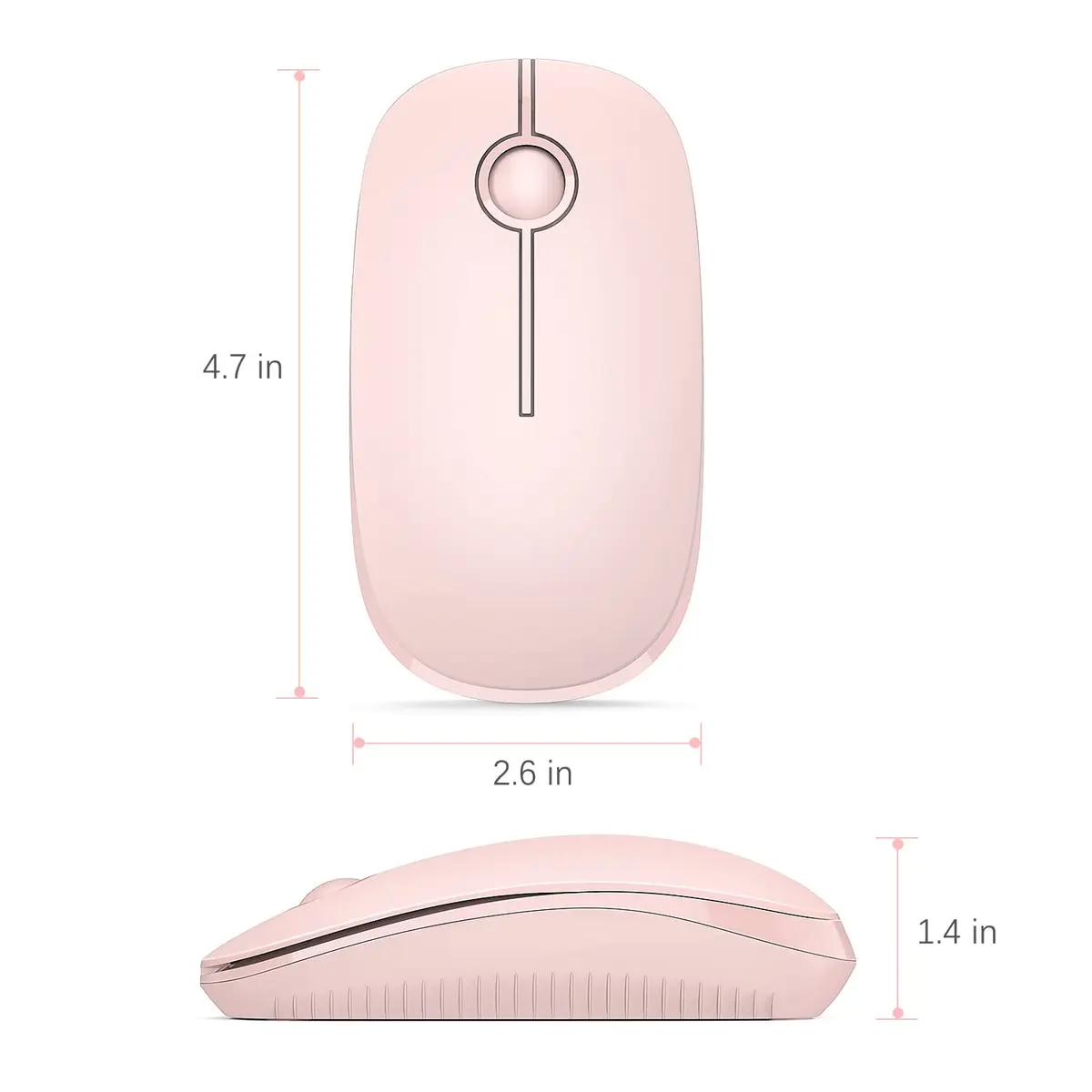 Unipows Wireless Mouse Pink | 2.4G Slim Portable Computer Mouse, Ambidextrous - view 6